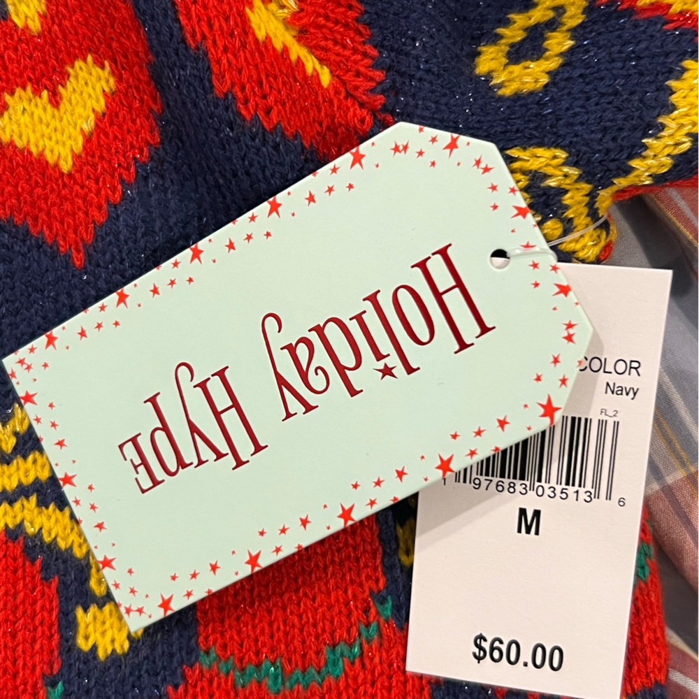 Holiday Hype Colorful Christmas Knit Sweater NWT - Picture 3 of 4